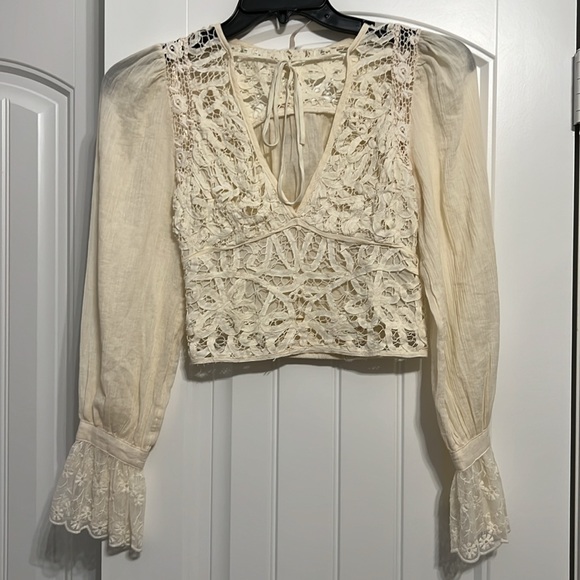 Free People Sorelle Lace Top in Tea - Picture 6 of 8